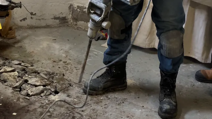 Breaking a slab for a main line